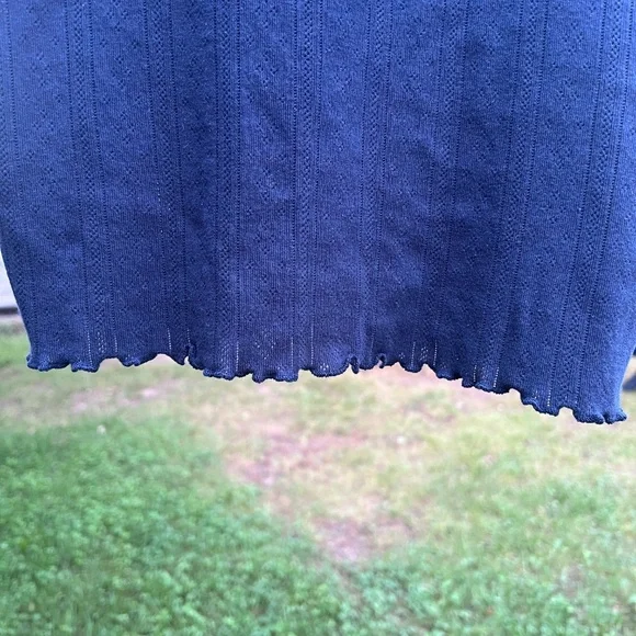Splendid Navy Blue Como Pointelle T-Shirt XS - Picture 6 of 12